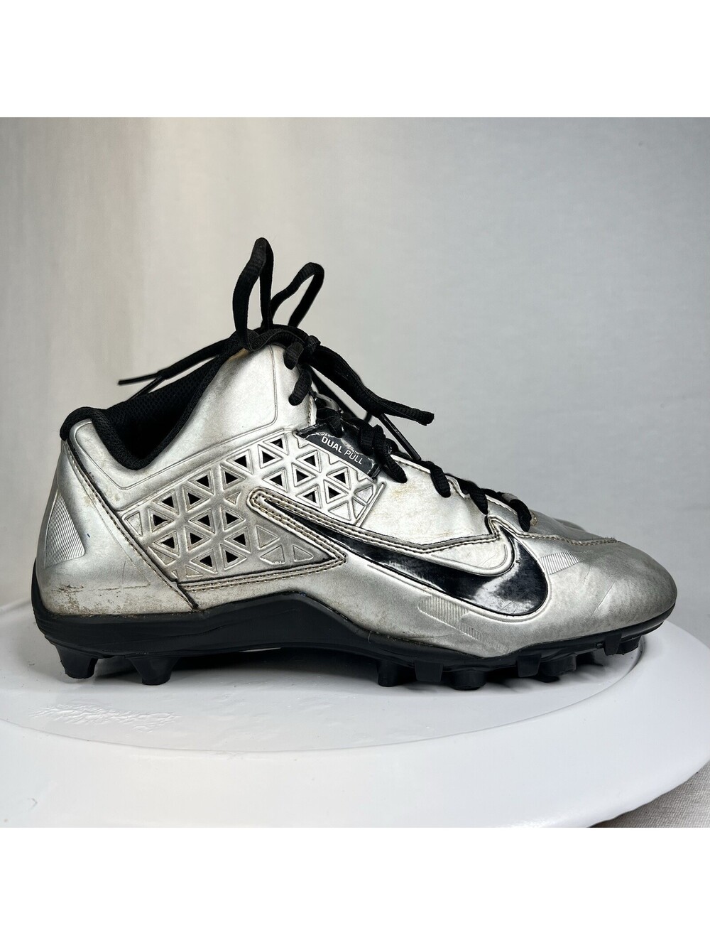 NIKE SPEEDLAX Mid Lacrosse Cleats Chrome/Black 616297-001 Mens Size 7.5